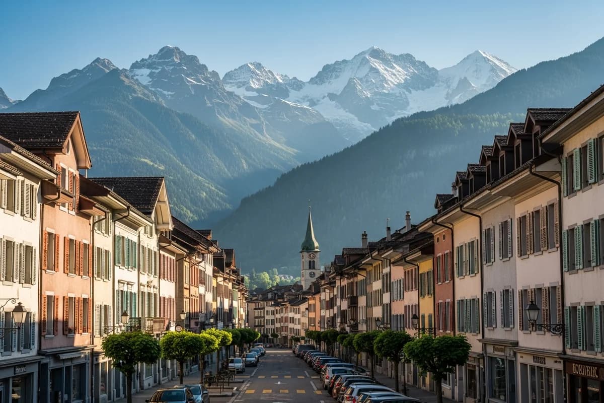 Monthey, centre économique du Chablais valaisan avec les Dents du Midi